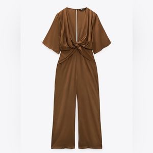Zara Long Satin Effect Jumpsuit Special Edition